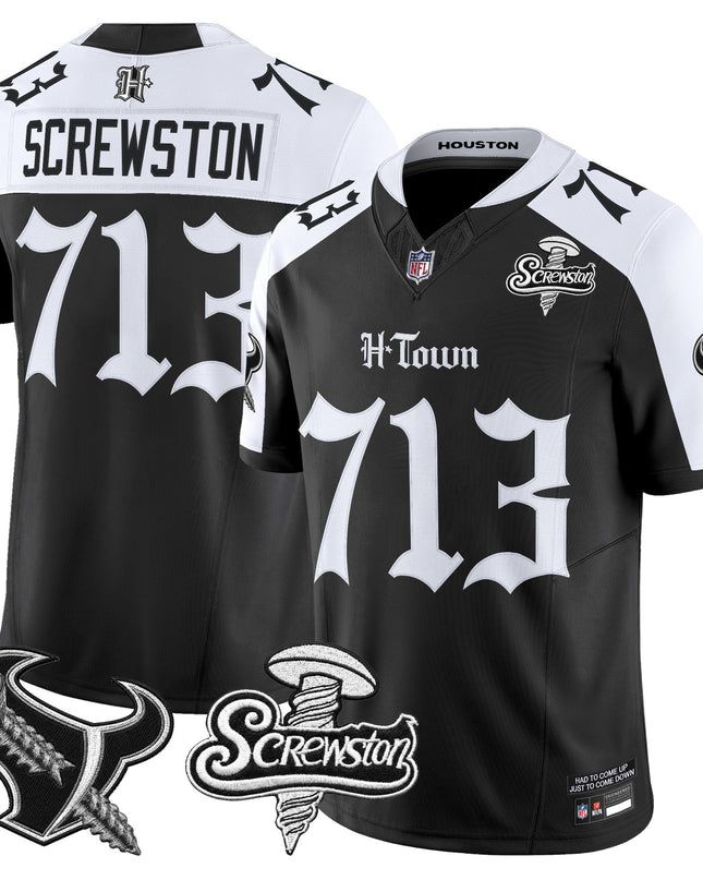 Men's Houston Texans DJ Screw Vapor Limited Jersey - Gothic Edition - All Stitched