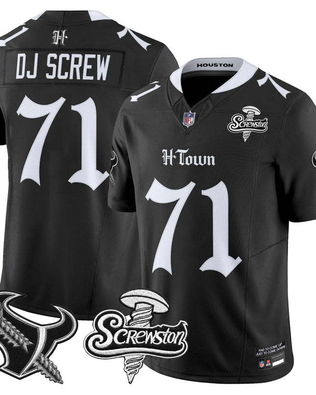 Men's Houston Texans DJ Screw Vapor Limited Jersey - Gothic Edition - All Stitched