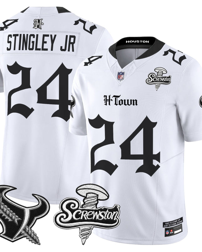 Men's Houston Texans DJ Screw Vapor Limited Jersey - Gothic Edition - All Stitched