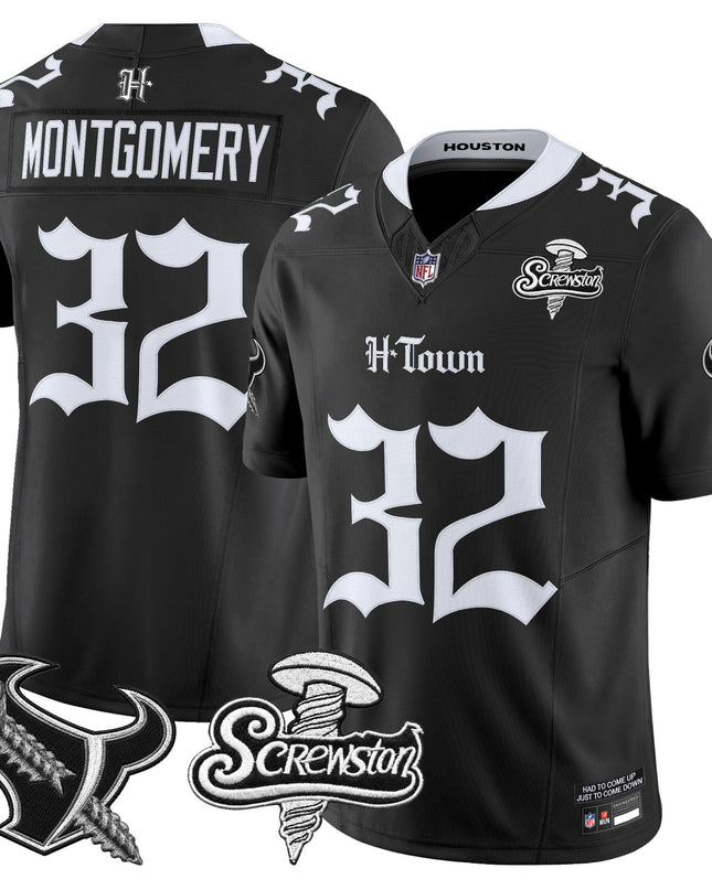 Men's Houston Texans DJ Screw Vapor Limited Jersey - Gothic Edition - All Stitched