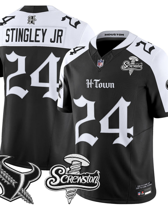 Men's Houston Texans DJ Screw Vapor Limited Jersey - Gothic Edition - All Stitched