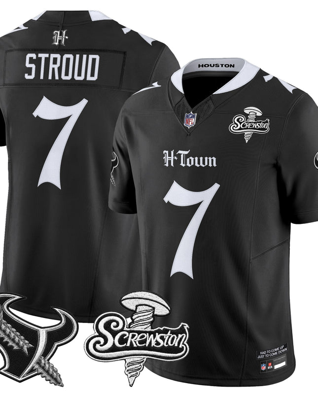 Men's Houston Texans DJ Screw Vapor Limited Jersey - Gothic Edition - All Stitched
