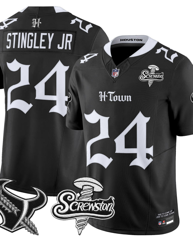 Men's Houston Texans DJ Screw Vapor Limited Jersey - Gothic Edition - All Stitched