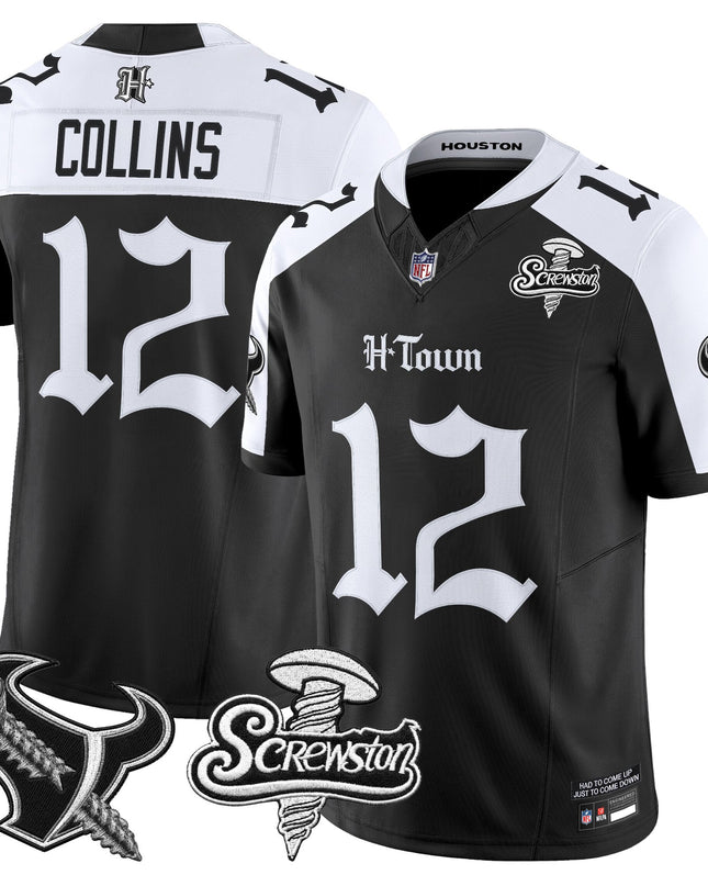 Men's Houston Texans DJ Screw Vapor Limited Jersey - Gothic Edition - All Stitched