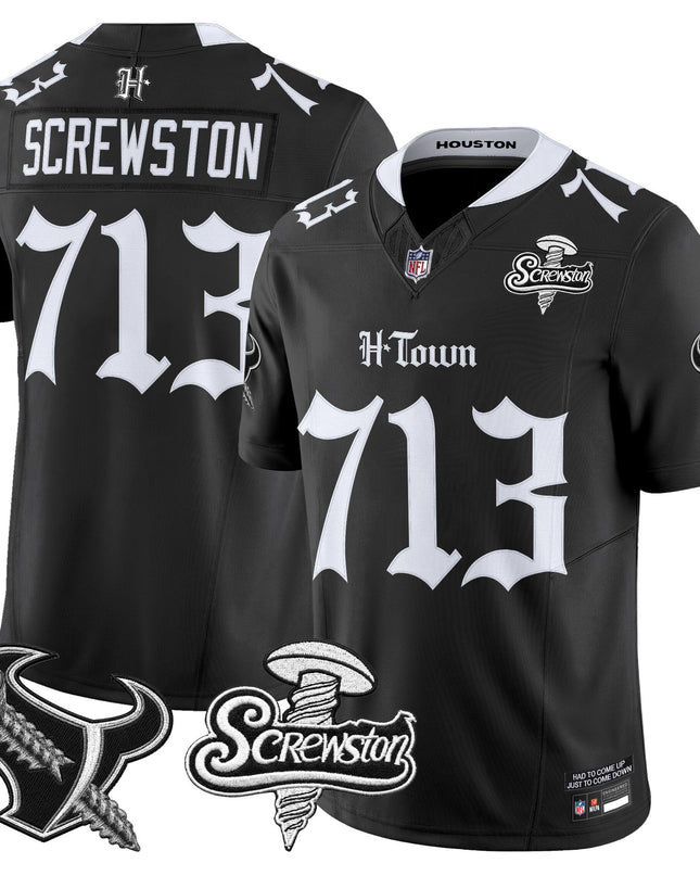 Men's Houston Texans DJ Screw Vapor Limited Jersey - Gothic Edition - All Stitched