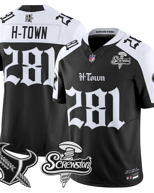 Men's Houston Texans DJ Screw Vapor Limited Jersey - Gothic Edition - All Stitched