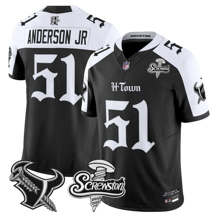 Men's Houston Texans DJ Screw Vapor Limited Jersey - Gothic Edition - All Stitched
