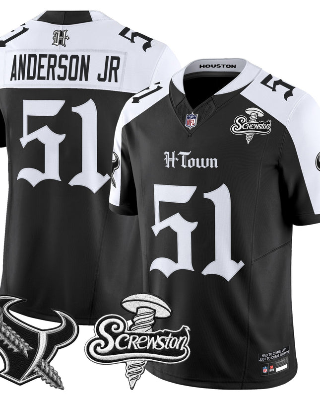 Men's Houston Texans DJ Screw Vapor Limited Jersey - Gothic Edition - All Stitched