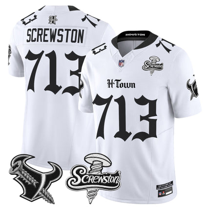 Men's Houston Texans DJ Screw Vapor Limited Jersey - Gothic Edition - All Stitched