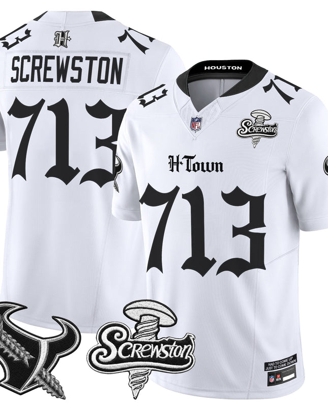Men's Houston Texans DJ Screw Vapor Limited Jersey - Gothic Edition - All Stitched