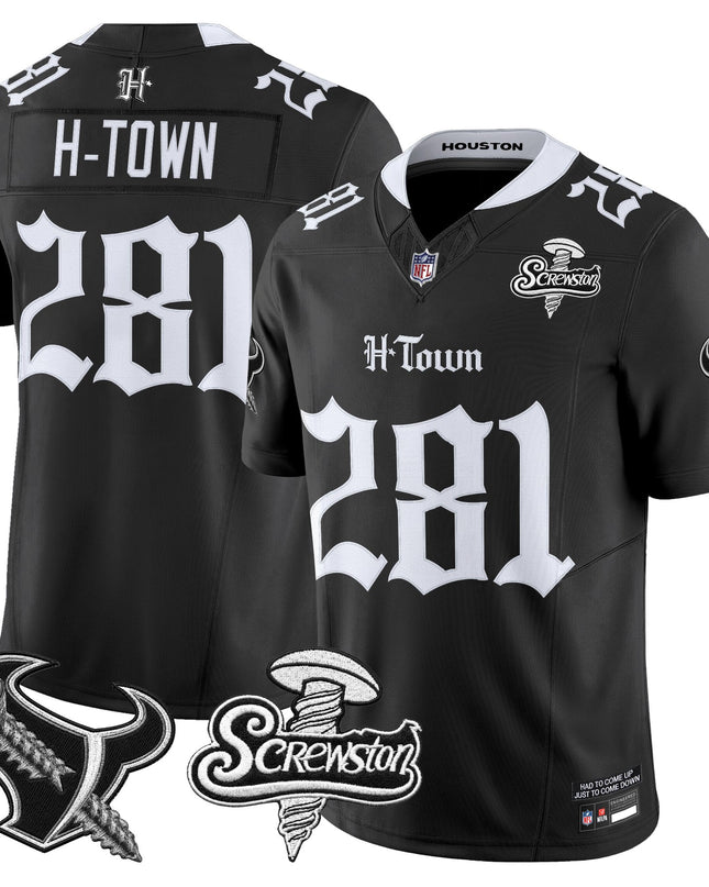 Men's Houston Texans DJ Screw Vapor Limited Jersey - Gothic Edition - All Stitched