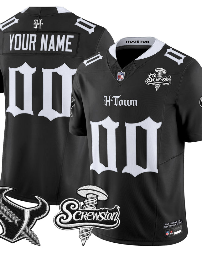 Houston Texans DJ Screw Vapor Limited Custom Jersey - Gothic Edition - All Stitched