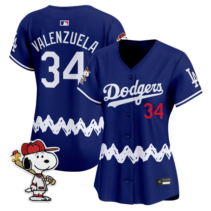 Women's Los Angeles Dodgers x Peanuts Vapor Premier Limited Jersey - Stitched