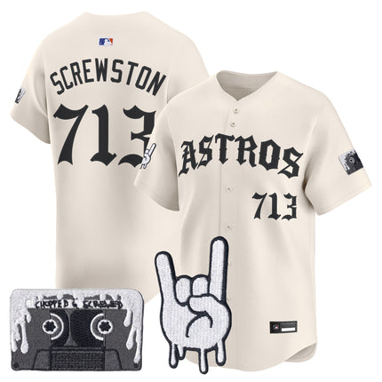 Men's Houston Astros Dj Screw Vapor Premier Limited Jersey - Gothic Edition - All Stitched