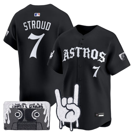 Men's Houston Astros Dj Screw Vapor Premier Limited Jersey - Gothic Edition - All Stitched