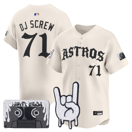 Men's Houston Astros Dj Screw Vapor Premier Limited Jersey - Gothic Edition - All Stitched