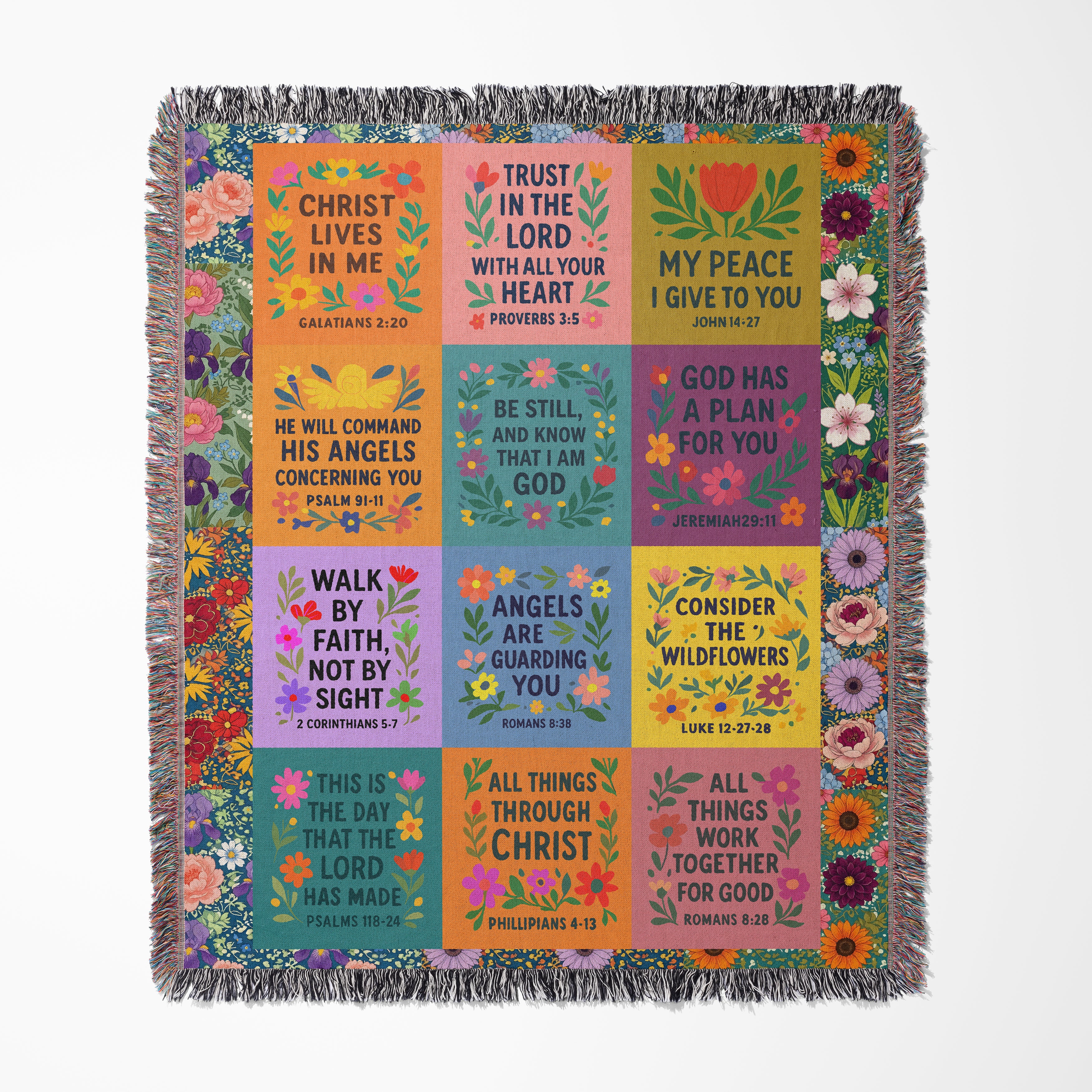 Faith in Bloom Woven Blanket