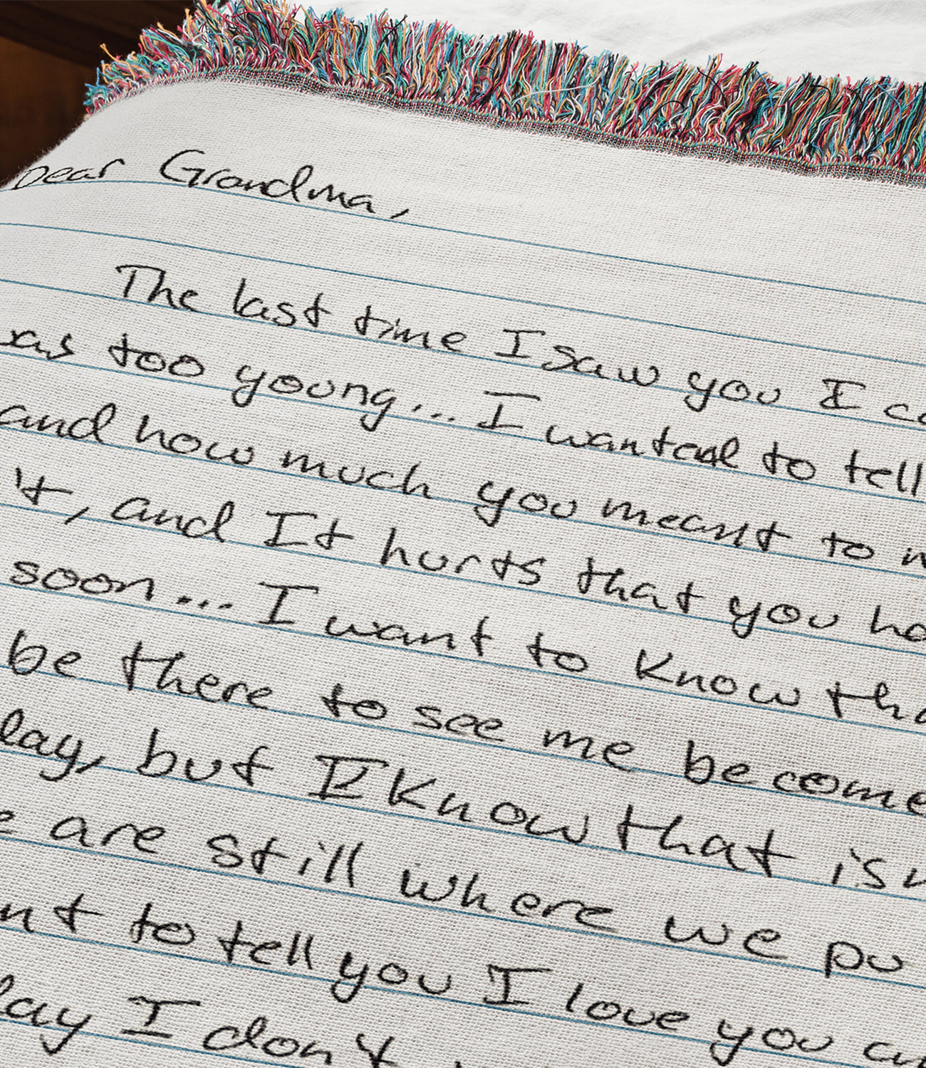 “Love Handwriting Letter” Woven Blanket