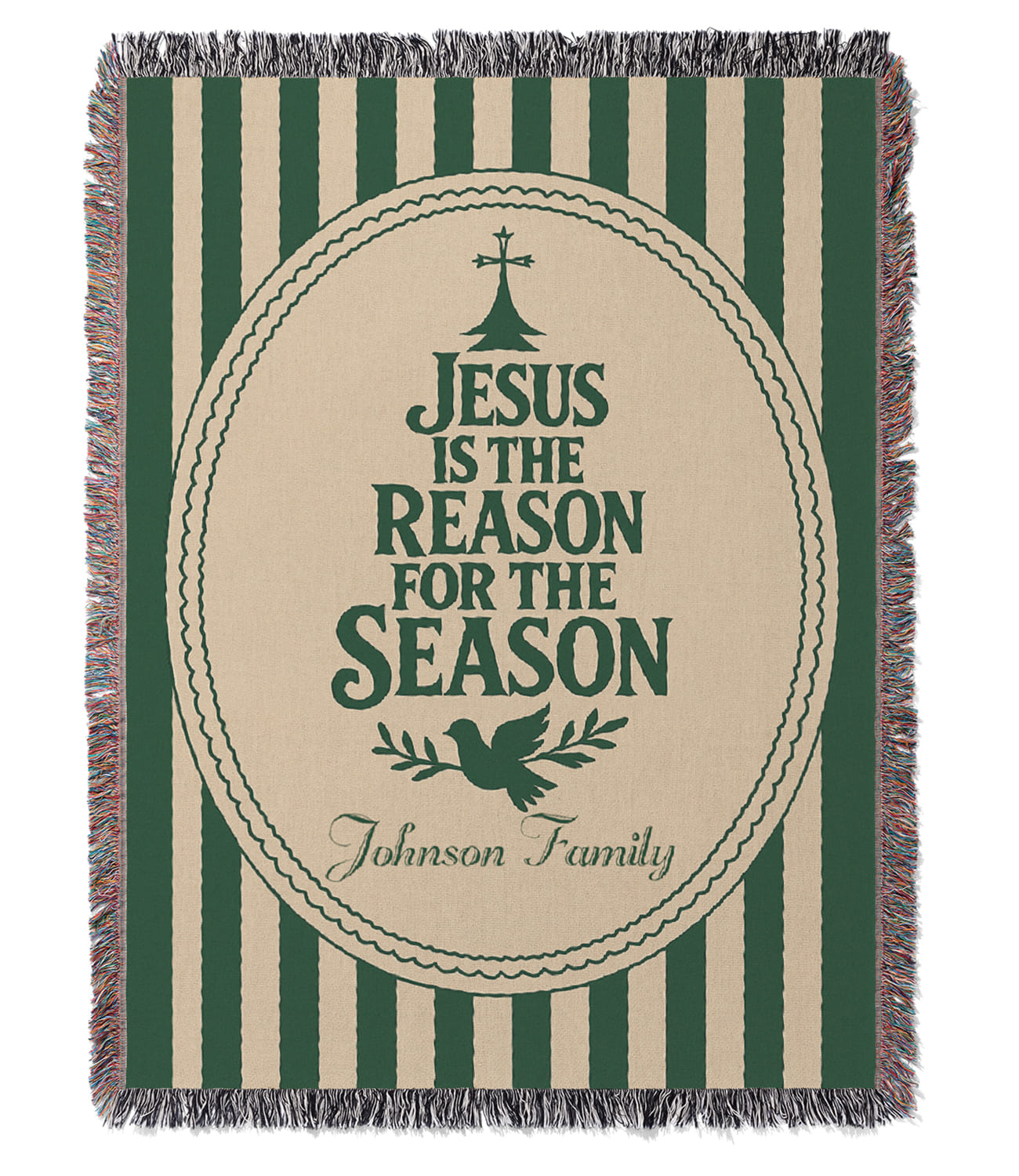“Jesus is the reason for the season” Personalized Christian Woven Blanket