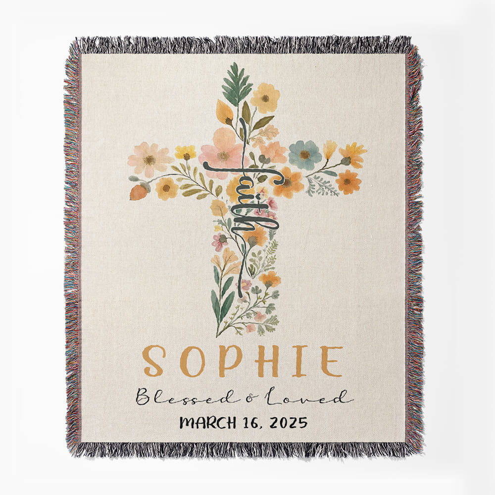 Faith Blossom – Custom Christian Woven Blanket