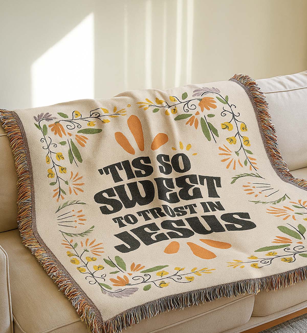 “’Tis So Sweet to Trust in Jesus” Woven Blanket
