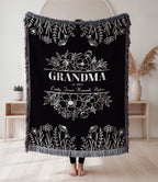 Grandma Floral Woven Blanket – Personalized Gift for Grandma