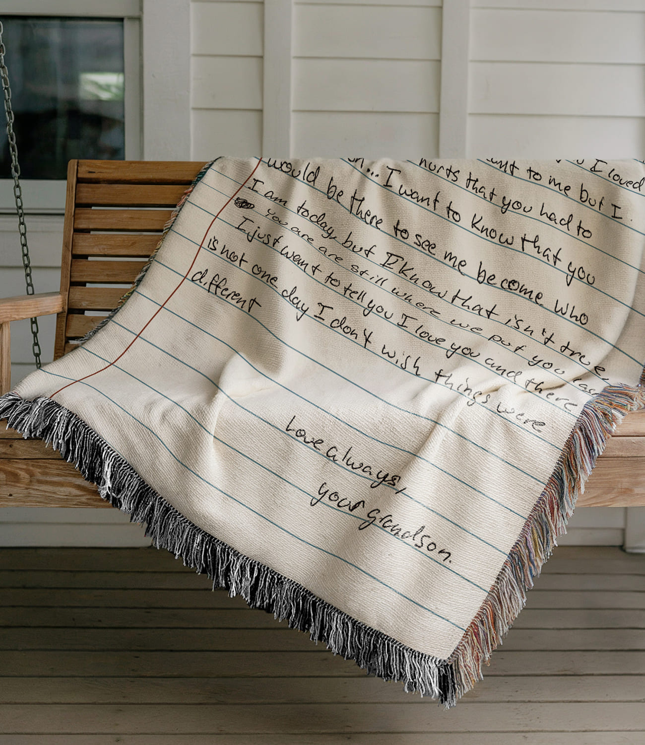 “Love Handwriting Letter” Woven Blanket