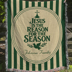 “Jesus is the reason for the season” Personalized Christian Woven Blanket