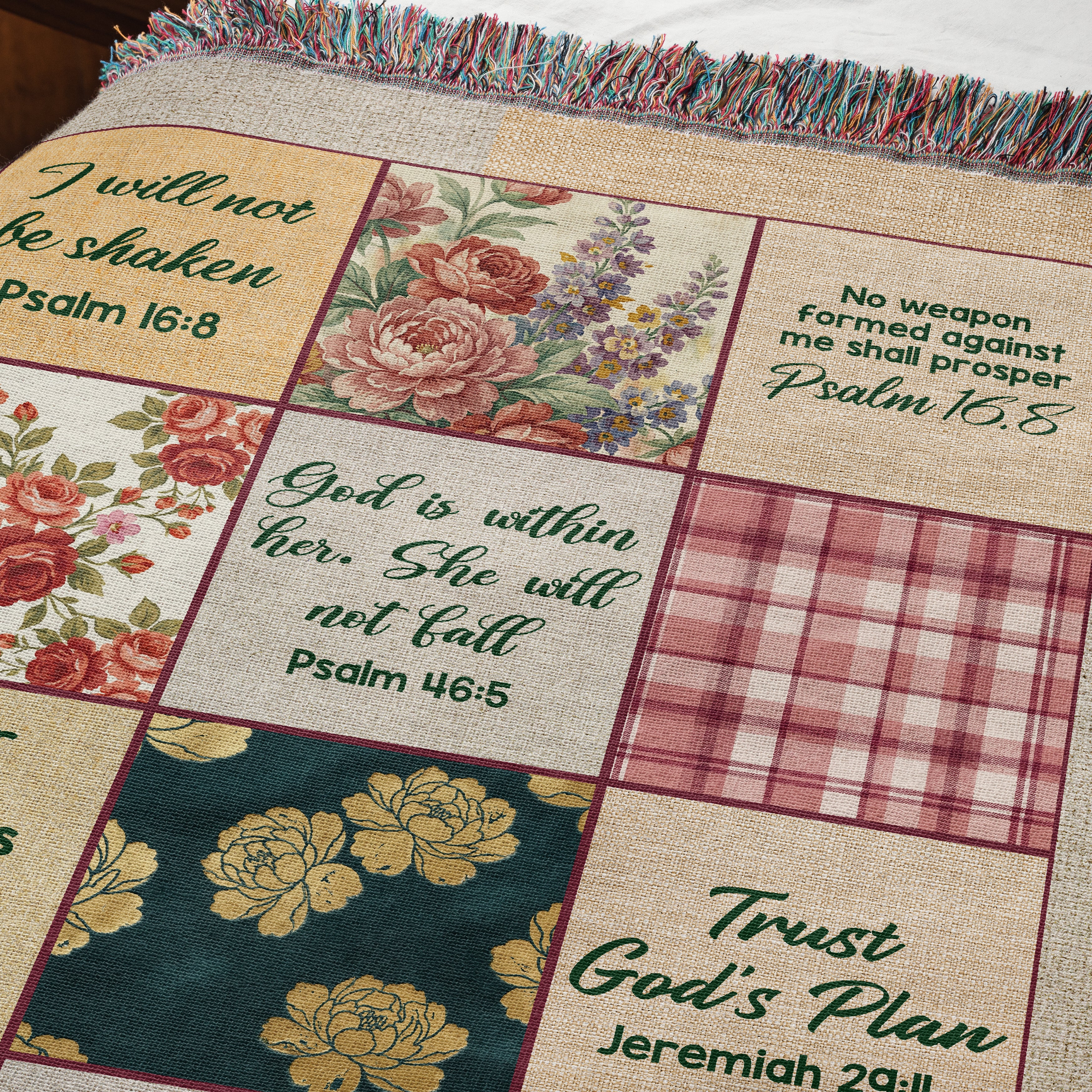 Patchwork of Promise – Christian Woven Blanket
