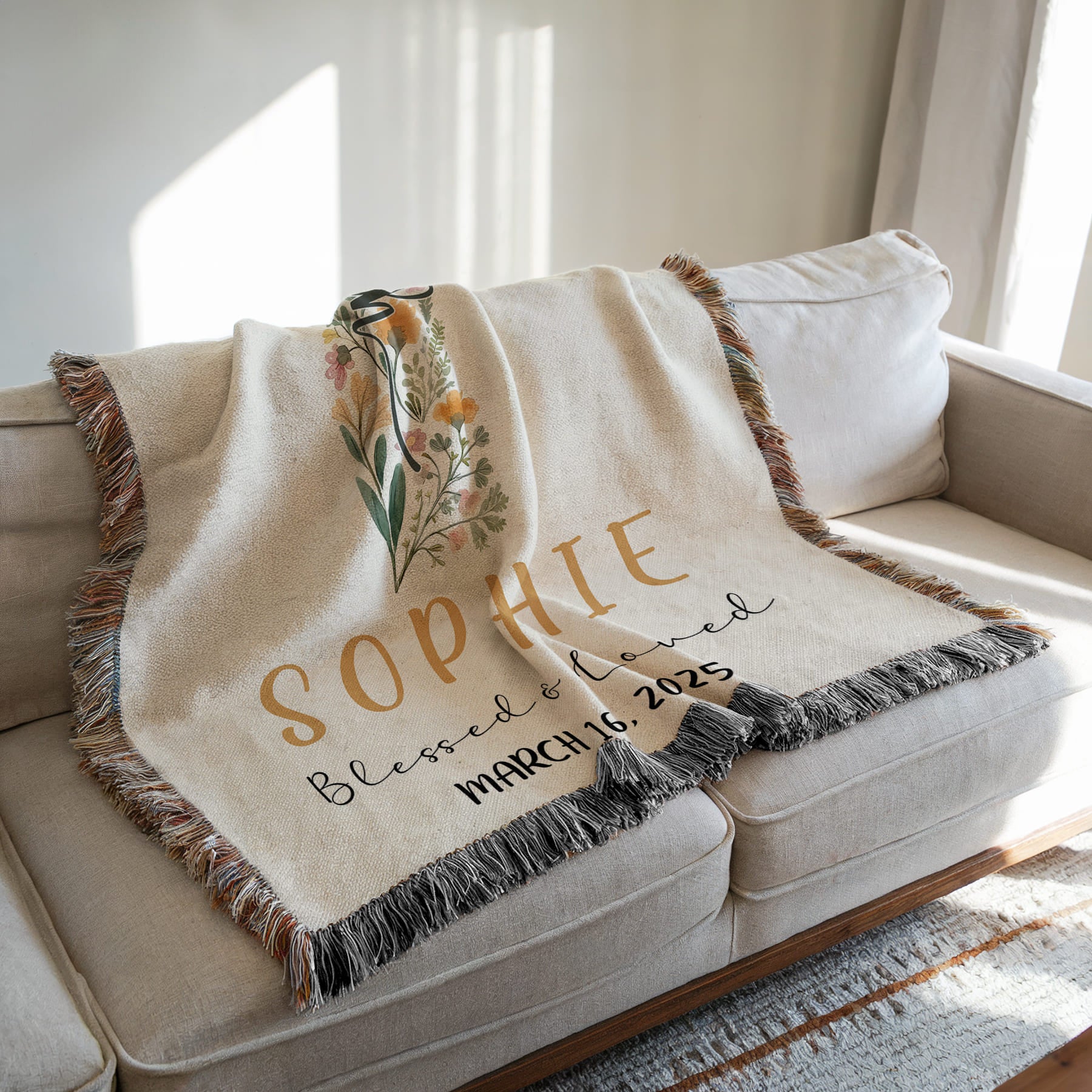 Faith Blossom – Custom Christian Woven Blanket