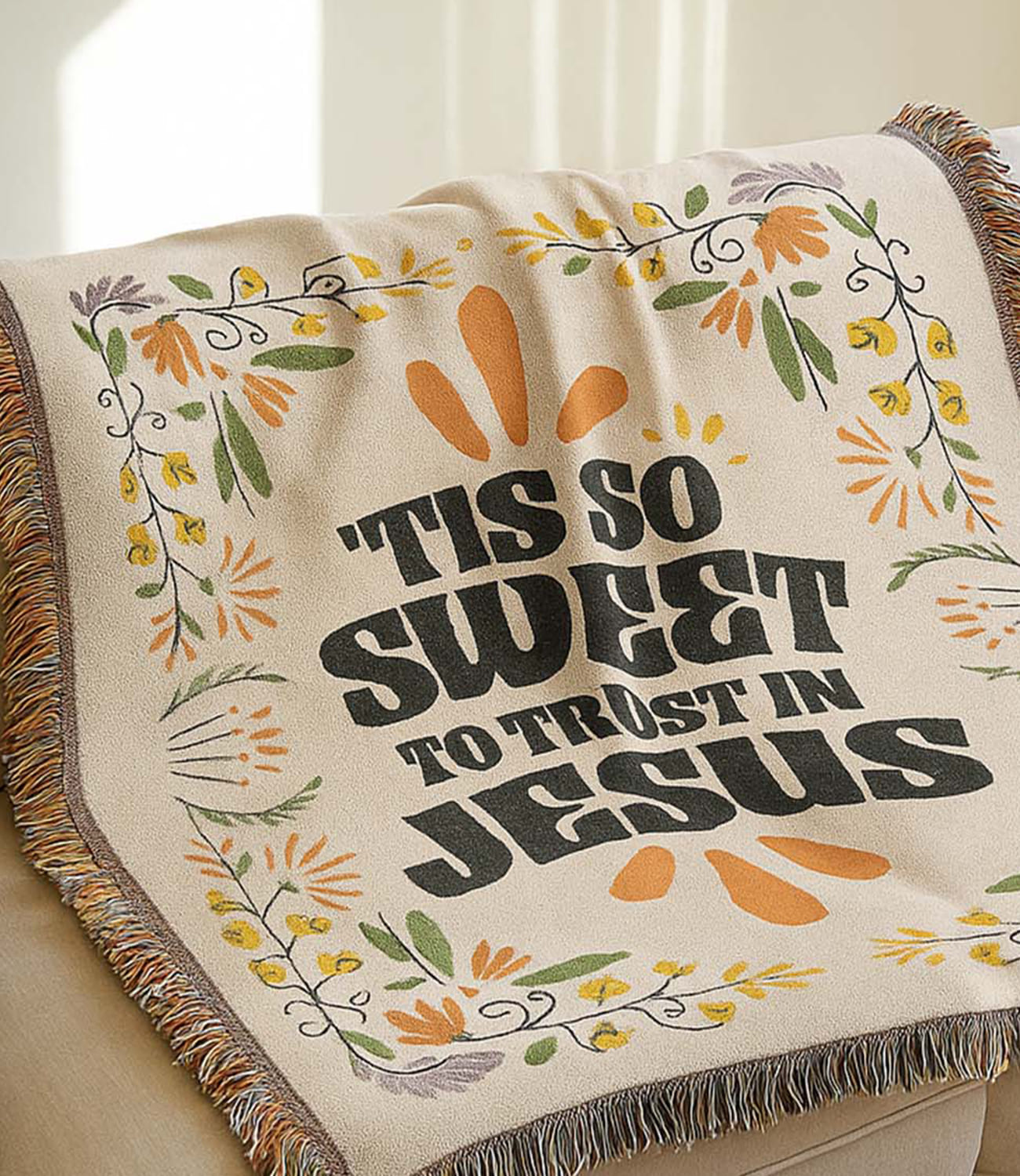 “’Tis So Sweet to Trust in Jesus” Woven Blanket