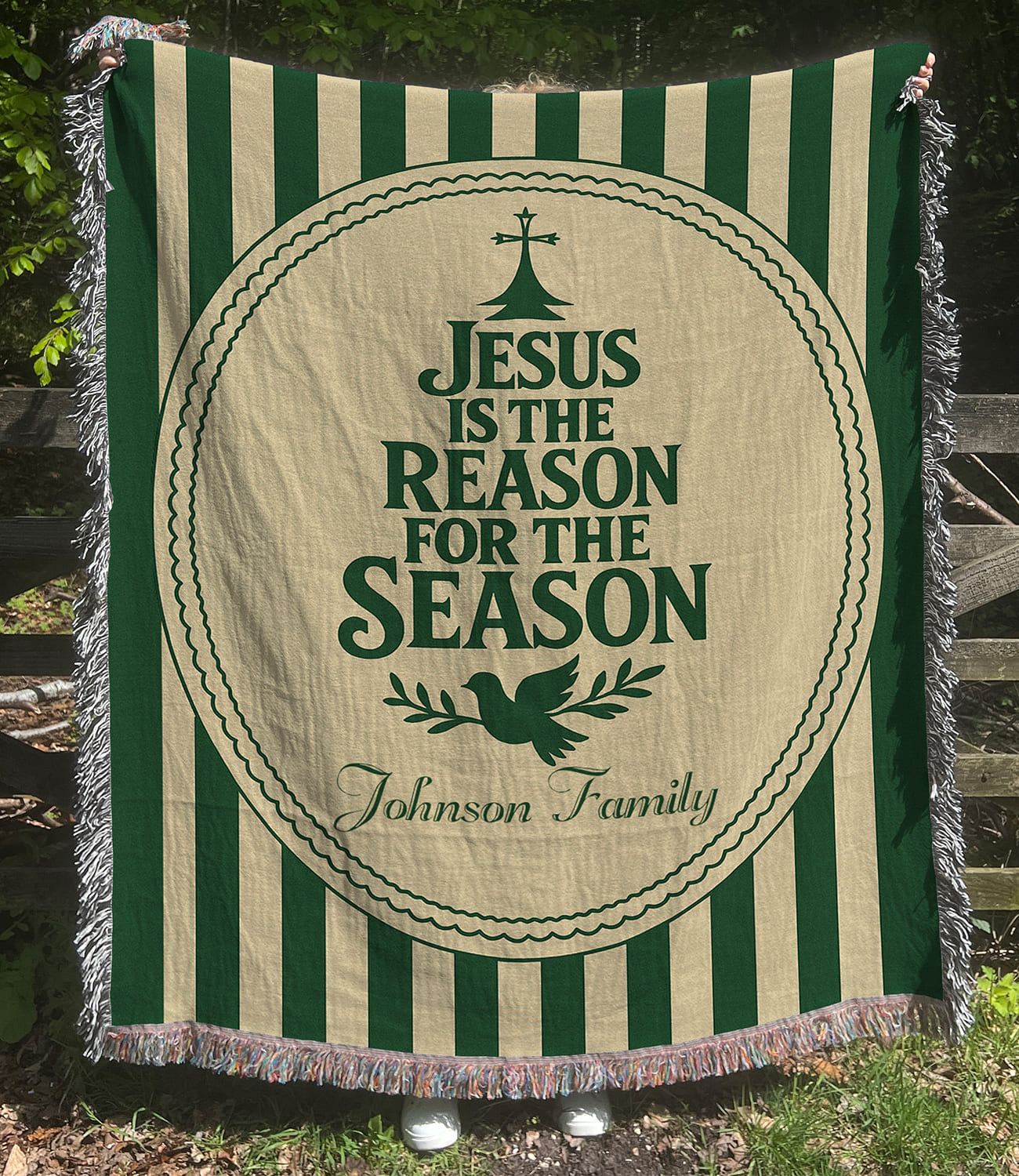 “Jesus is the reason for the season” Personalized Christian Woven Blanket