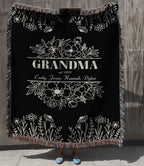 Grandma Floral Woven Blanket – Personalized Gift for Grandma