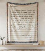 “Love Handwriting Letter” Woven Blanket