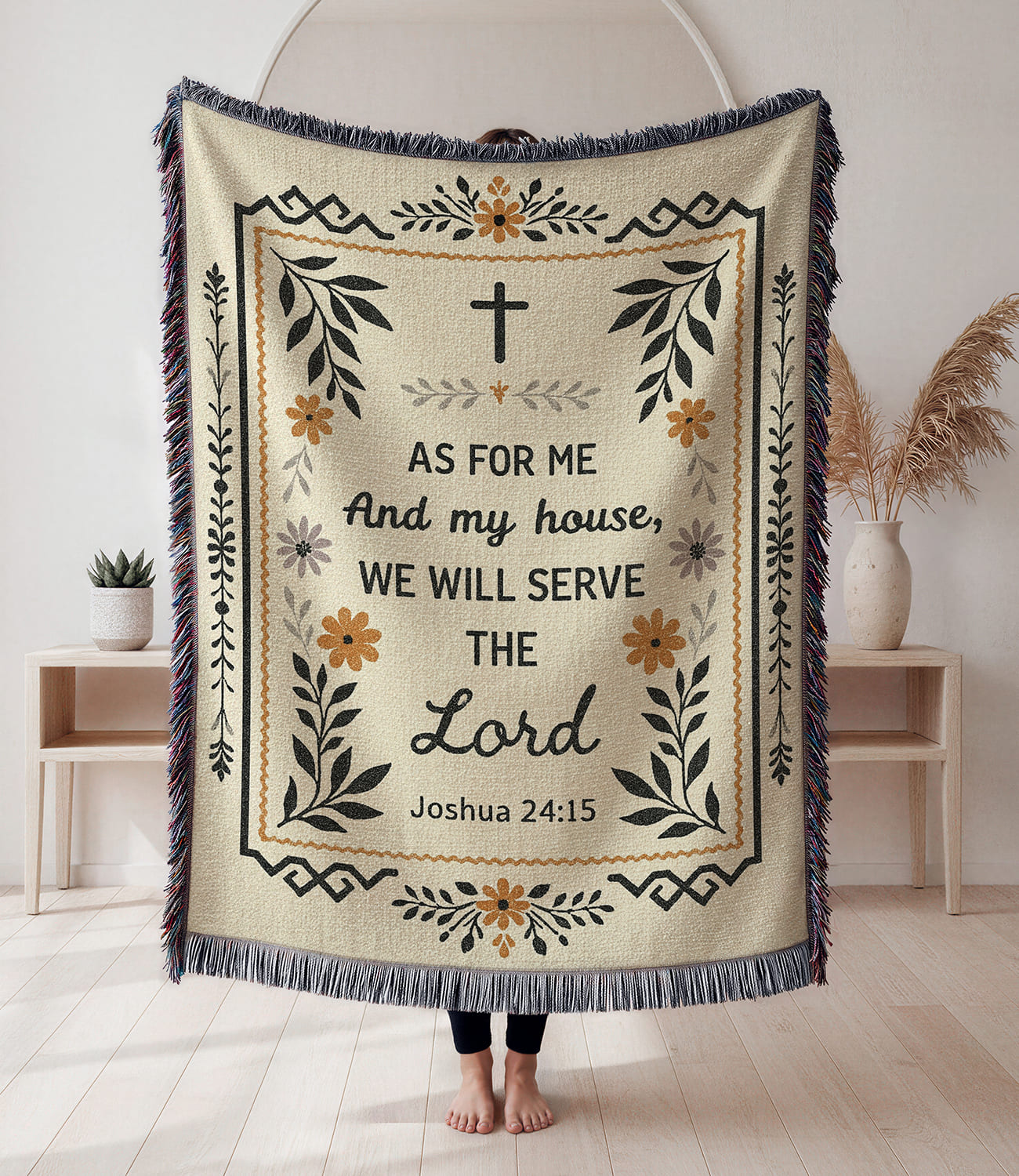 "As For Me and My House – Joshua 24:15" Woven Blanket