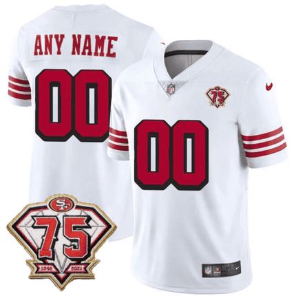 49ers 1996 Throwback/ 75th Patch Vapor Limited Custom Jersey - All Stitched SF49_KDZ - KINDOZY
