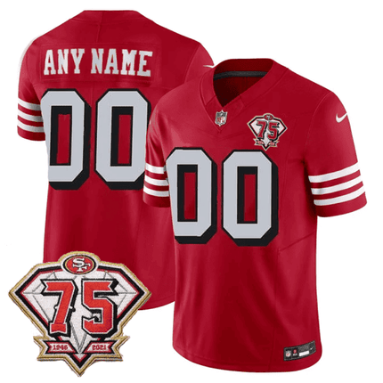 49ers 1996 Throwback/ 75th Patch Vapor Limited Custom Jersey - All Stitched SF49_KDZ - KINDOZY