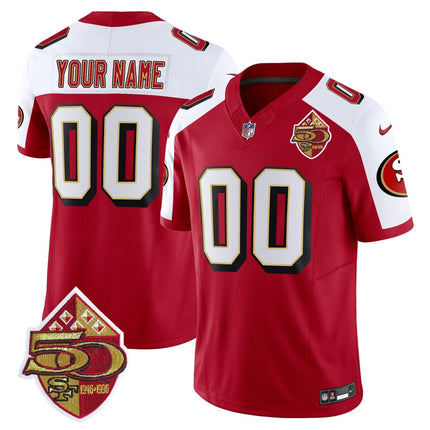 49ers 1996 Throwback/ 75th Patch Vapor Limited Custom Jersey - All Stitched SF49_KDZ - KINDOZY