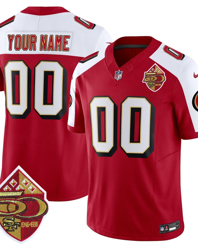 49ers 1996 Throwback/ 75th Patch Vapor Limited Custom Jersey - All Stitched SF49_KDZ - KINDOZY