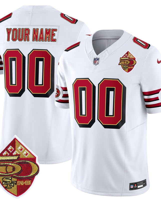 49ers 1996 Throwback/ 75th Patch Vapor Limited Custom Jersey - All Stitched SF49_KDZ - KINDOZY