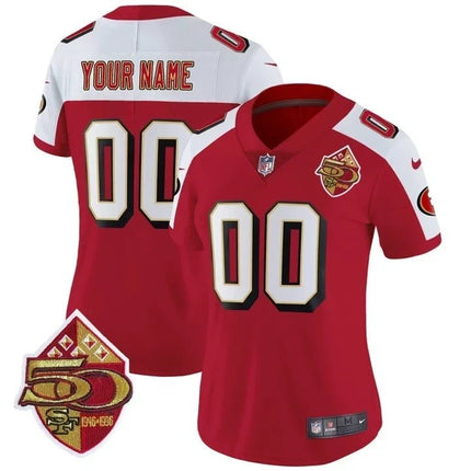 49ers 1996 Throwback/ 75th Patch Vapor Limited Custom Jersey - All Stitched SF49_KDZ - KINDOZY