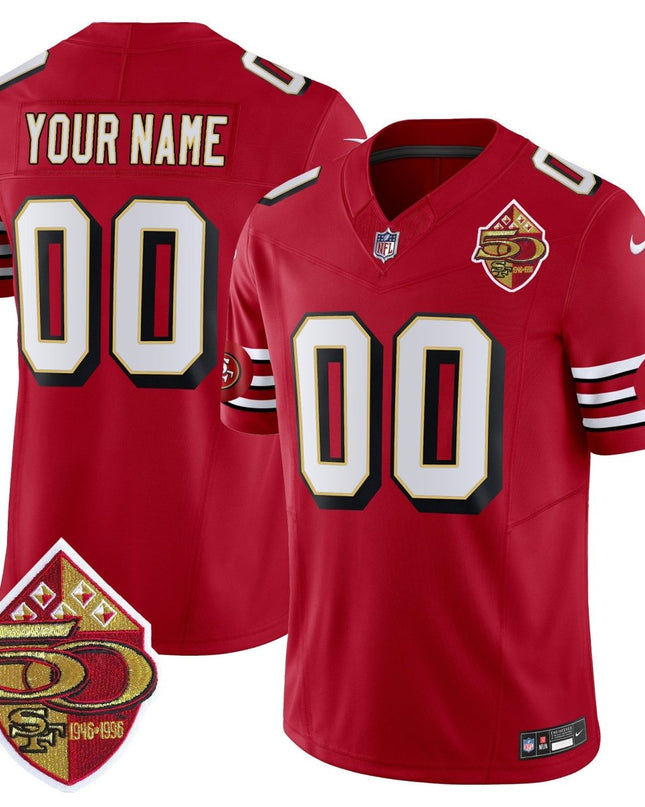 49ers 1996 Throwback/ 75th Patch Vapor Limited Custom Jersey - All Stitched SF49_KDZ - KINDOZY