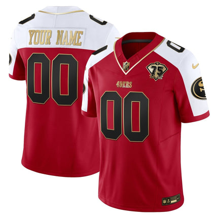 49ers 2023 Vapor Gold Limited Custom Jersey - All Stitched SF49_KDZ - KINDOZY