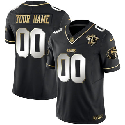 49ers 2023 Vapor Gold Limited Custom Jersey - All Stitched SF49_KDZ - KINDOZY