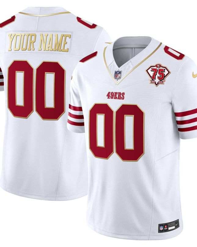 49ers 2023 Vapor Gold Trim Limited Custom Jersey - All Stitched SF49_KDZ - KINDOZY