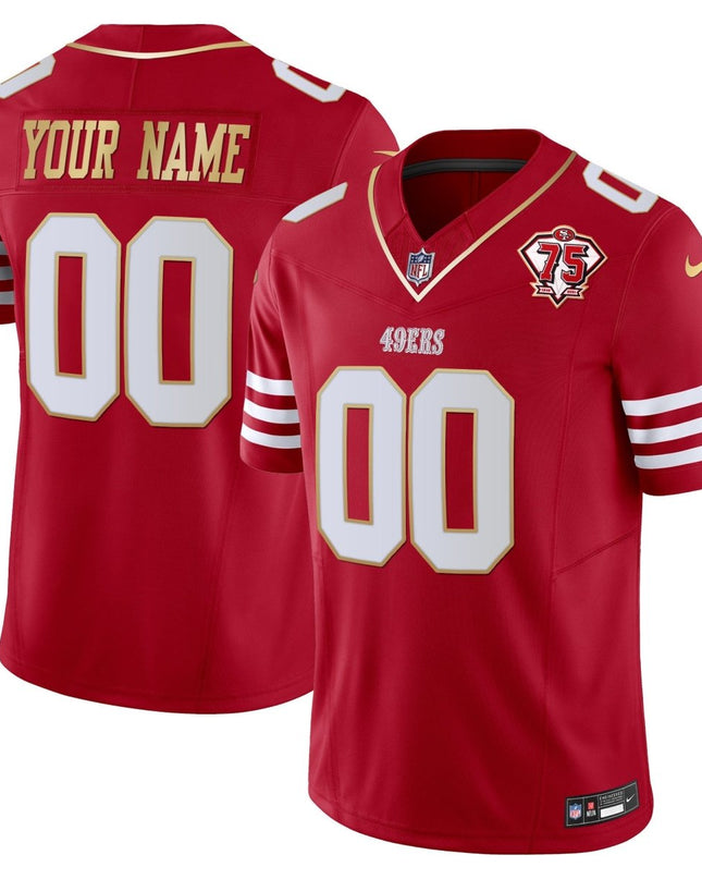 49ers 2023 Vapor Gold Trim Limited Custom Jersey - All Stitched SF49_KDZ - KINDOZY