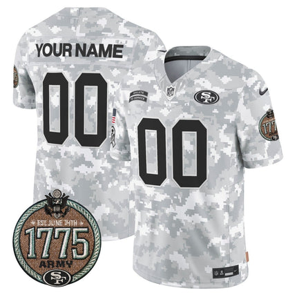 49ers 2024 Salute to Service Establishment Year Patch Vapor Limited Custom Jersey - All Stitched SF49_KDZ - KINDOZY