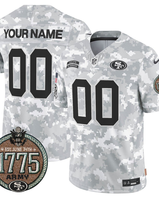 49ers 2024 Salute to Service Establishment Year Patch Vapor Limited Custom Jersey - All Stitched SF49_KDZ - KINDOZY