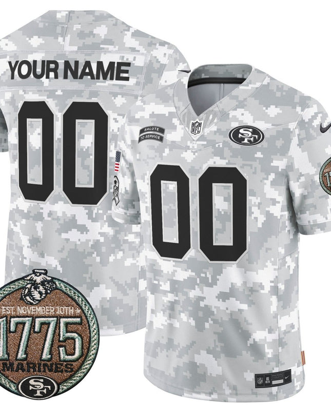49ers 2024 Salute to Service Establishment Year Patch Vapor Limited Custom Jersey - All Stitched SF49_KDZ - KINDOZY