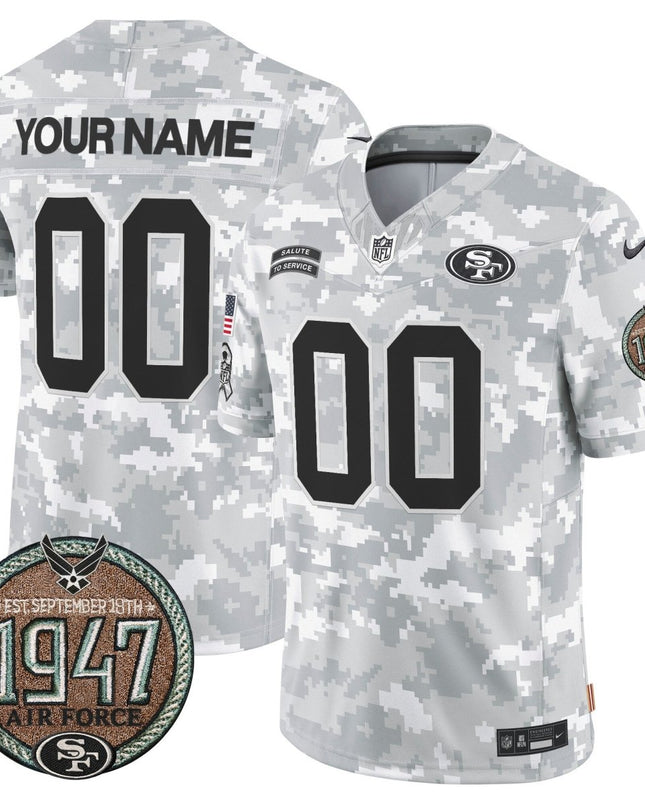 49ers 2024 Salute to Service Establishment Year Patch Vapor Limited Custom Jersey - All Stitched SF49_KDZ - KINDOZY